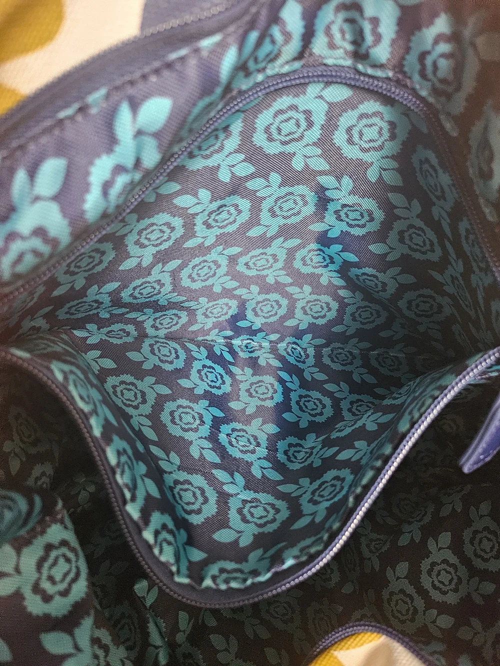 Floral Canvas Tote Bag with Yellow Handles - Picture 13 of 13